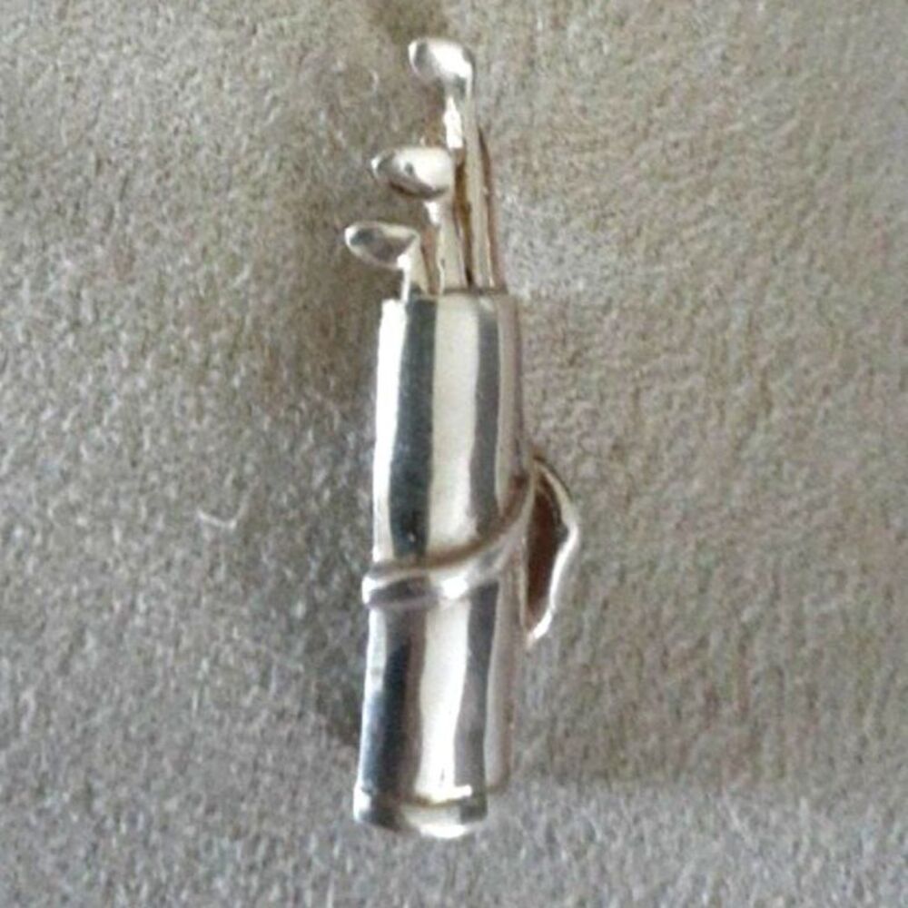 golf clubs and bag Sterling silver pin brooch jewelry solid 925 vintage jewelry